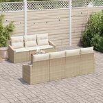 vidaXL Ensemble de canapé de jardin 8 Pièces Beige et blanc