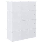 vidaXL Cubes de rangement 12 Pièces avec tiges de suspension PP