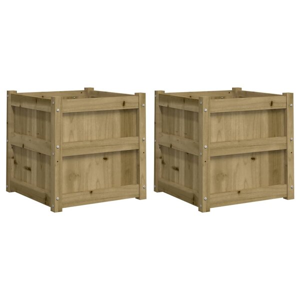 vidaXL Jardinières 2 Pièces bois de pin imprégné