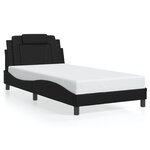 vidaXL Cadre de lit Viana sans matelas noir 100x200 cm similicuir