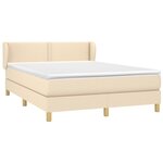 vidaXL Sommier à lattes de lit avec matelas Crème 140x200 cm Tissu