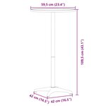 vidaXL Table de bar d’extérieur réglable en hauteur aluminium