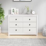 vidaXL Armoire latérale Blanc 100x40x72 cm Bois de pin massif