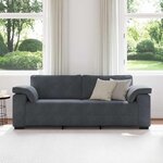 vidaXL Canapé à 3 places gris foncé 220x77x82 cm velours