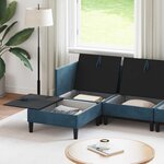 vidaXL Ensemble de meubles pour le salon 5 Pièces Bleu Velours