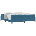 vidaXL Cadre de lit avec matelas Bleu foncé 180 x 200 cm tissu
