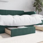 vidaXL Tiroirs de lit 2 Pièces vert foncé bois d'ingénierie et velours