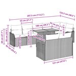 vidaXL Ensemble de canapé de jardin 9 pièces avec coussins gris en rattan synthétique