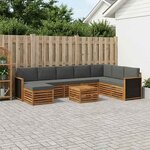 vidaXL Ensemble de canapés d'extérieur 7 Pièces Naturel et Anthracite