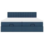 VidaXL Cadre de lit ottoman avec matelas bleu 160x200 cm tissu