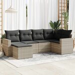 vidaXL Salon de jardin 6 Pièces avec coussins gris clair résine tressée
