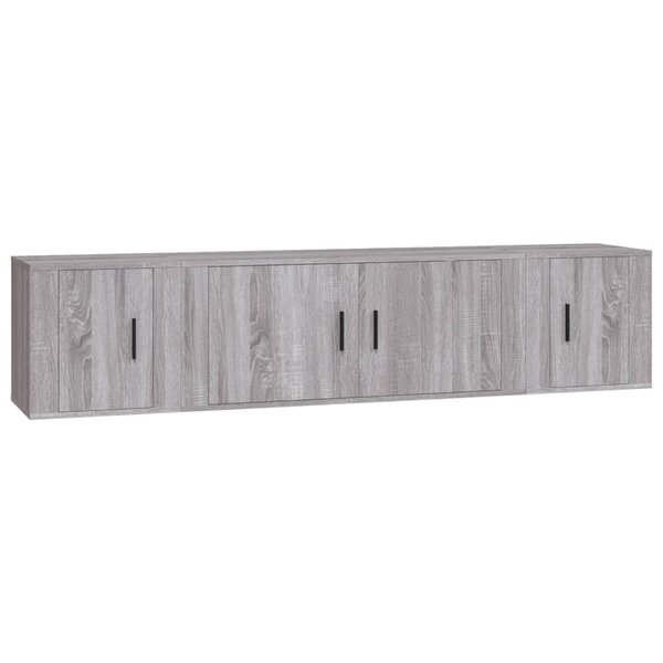 vidaXL Ensemble de meubles TV 3 Pièces Sonoma gris Bois d'ingénierie