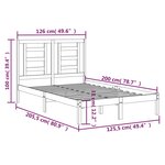 Vidaxl cadre de lit marron miel bois de pin massif 120x200 cm