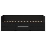 vidaXL Lit réversible Chêne noir Bois d'ingénierie 90 x 200 cm Durable