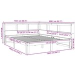 vidaXL Lit bibliothèque sans matelas cire marron 135x190 cm pin massif