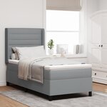 Lit Box Spring avec Matelas Gris clair 90x200 cm en Tissu
