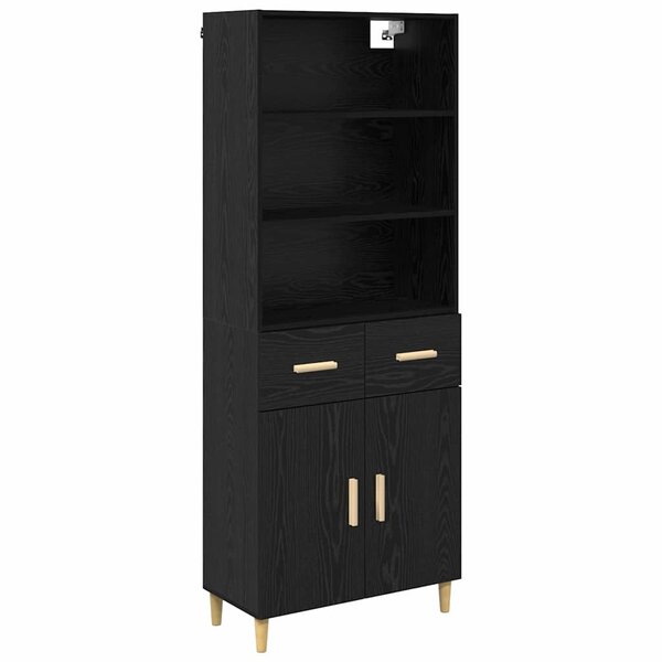 vidaXL Haut Armoire Chêne noir 69 5 x 32 5 x 180 cm Bois d'ingénierie
