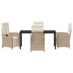 vidaXL Ensemble de salle à manger pour jardin 5 Pièces Beige polyrotin