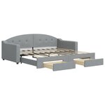 vidaXL Lit de jour avec lit gigogne et tiroirs 100x190 cm tissu