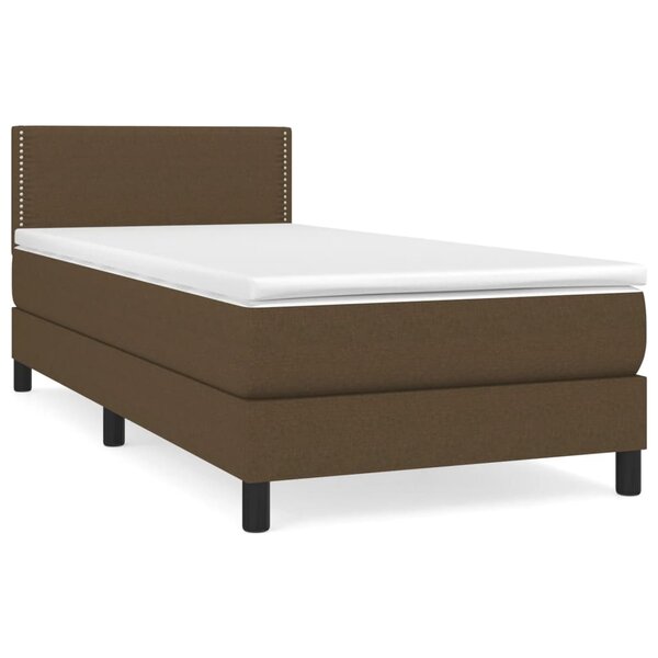 vidaXL Sommier à lattes de lit avec matelas Marron foncé 90x190 cm