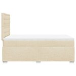 vidaXL Sommier à lattes de lit avec matelas Crème 120x200 cm Tissu