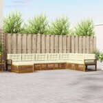 vidaXL Ensemble de canapés d'extérieur 8 Pièces Naturel et Crème
