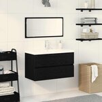 vidaXL Ensemble de mobilier de salle de bain 3 Pièces Chêne noir