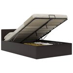vidaXL Cadre de lit à rangement hydraulique Gris Similicuir 120x200 cm
