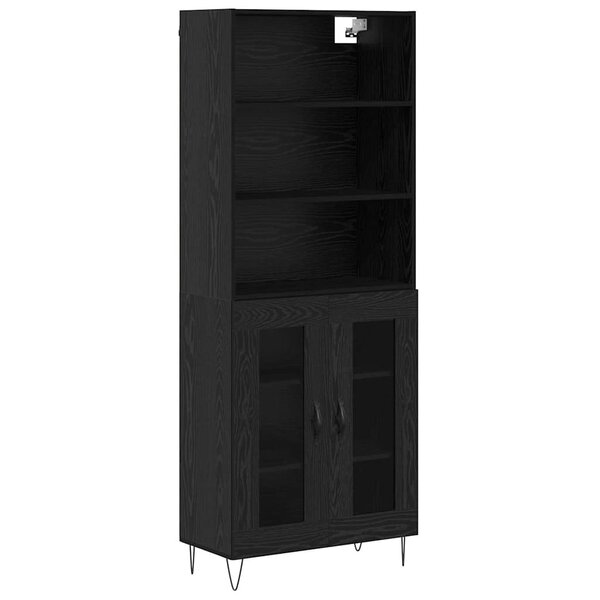 vidaXL Haut Armoire 2 Pièces Chêne noir Bois d'ingénierie