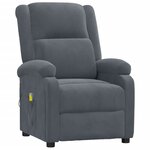 vidaXL Fauteuil de massage Gris foncé velours