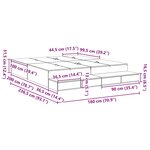 vidaXL Cadre de lit avec rangement Gris béton 236 5 x 180 x 31 5 cm