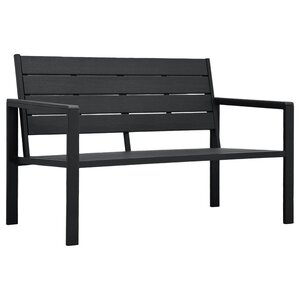 vidaXL Banc de jardin 120 cm PEHD Noir Aspect de bois