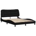 vidaXL Cadre de lit avec LED sans matelas Hvar noir 140x200 cm tissu