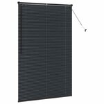 vidaXL Store de Fenêtre avec des rideaux Noir Aluminium