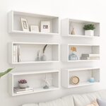 vidaXL Étagères murales cube 6 Pièces Blanc 60x15x23 cm Bois d’ingénierie