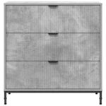vidaXL Buffet Gris béton 79 5 x 33 x 82 cm Bois d'ingénierie