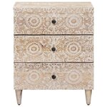 vidaXL Armoire de lit Blanc 50 x 33 x 60 cm Bois de mangue massif