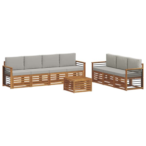 vidaXL Ensembles de canapés avec coussin 8 Pièces Gris Naturel et Clair