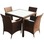 vidaXL Ensemble à manger d'extérieur 5Pièces avec coussins Résine tressée
