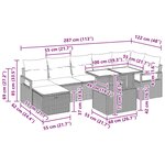 Ensemble de canapé de jardin 8 pièces avec coussins noir poly rotin