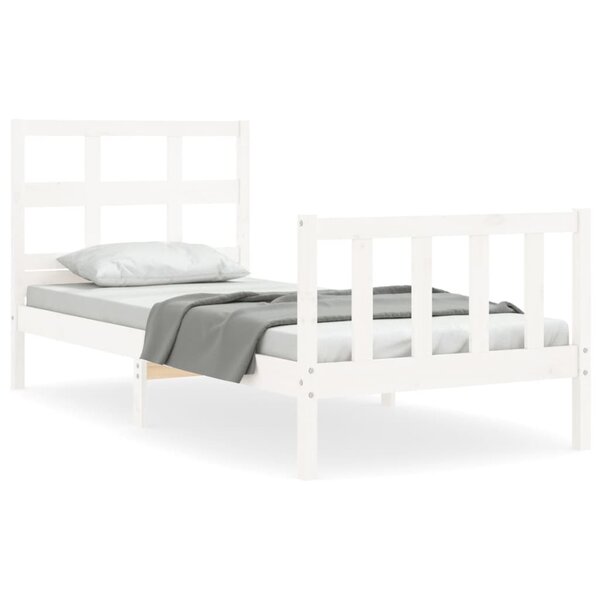vidaXL Cadre de lit sans matelas blanc bois de pin massif