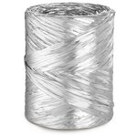 Bolduc effet raphia métallisé argent 15 mm x 200 m