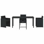 vidaXL Ensemble de salle à manger pour jardin 5 Pièces Noir polyrotin