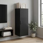vidaXL Armoire Murale Noir 33 x 34 5 x 90 cm Bois d'ingénierie