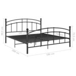vidaXL Cadre de lit sans matelas noir métal 180x200 cm