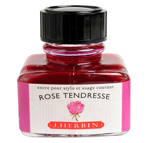 Encre traditionnelle à stylo en flacon 'D' 30ml Rose tendresse HERBIN