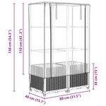 vidaXL Jardinière surélevée avec housse aspect rotin 80x40x138 cm