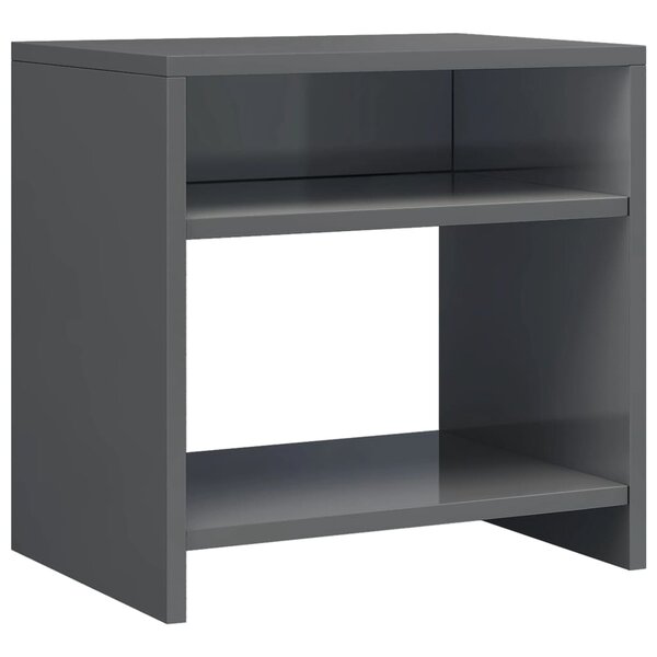 vidaXL Table de chevet gris brillant 40x30x40 cm bois d'ingénierie