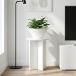 vidaXL Support de Plante 2 pièces Blanc brillant Ø29 5 x 40 cm