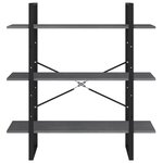 vidaXL Bibliothèque à 3 niveaux Gris 100x30x105 cm Bois de pin massif